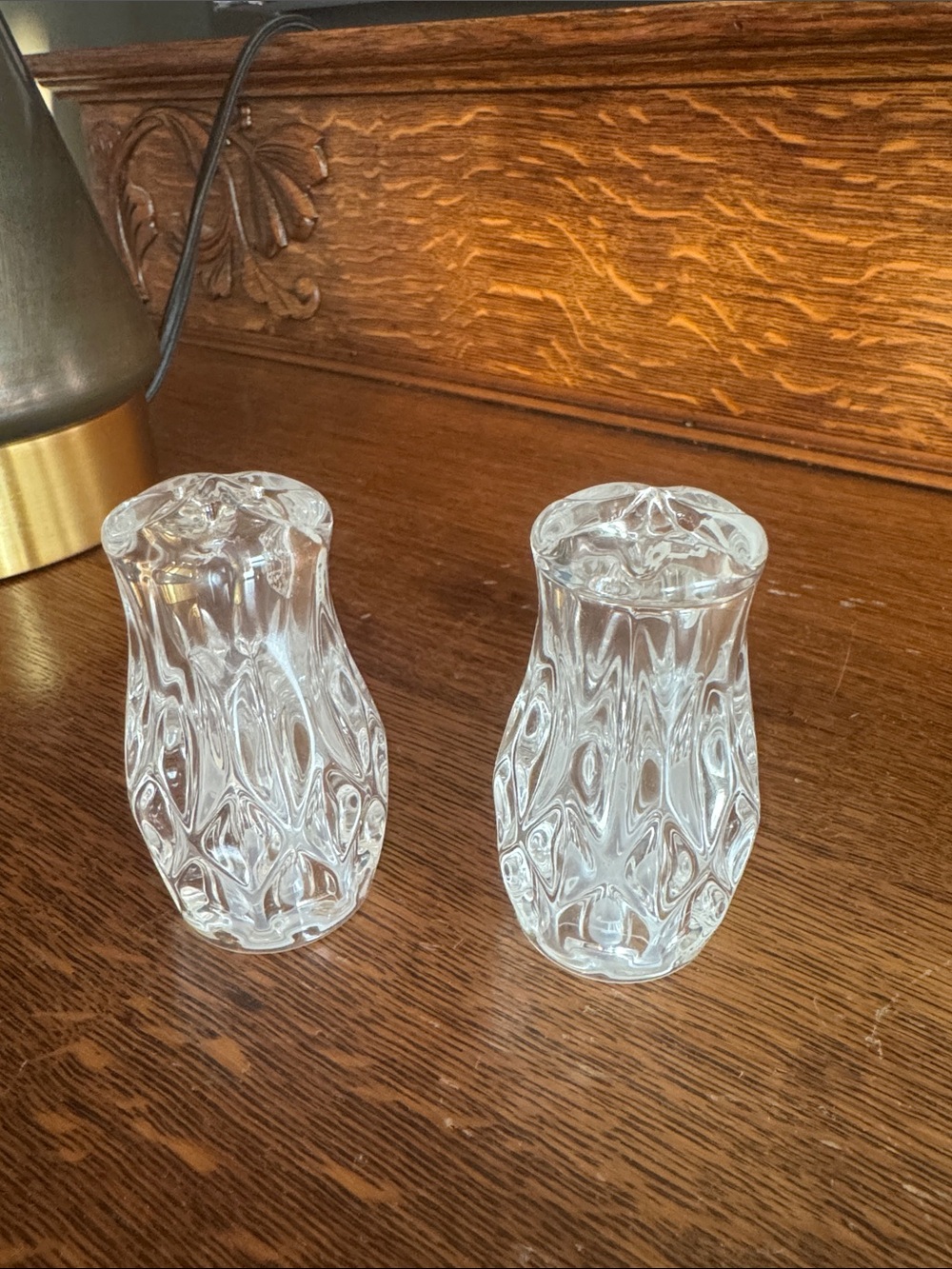 Gorham  Crystal Salt and Pepper Shakers Set of 2 vintage